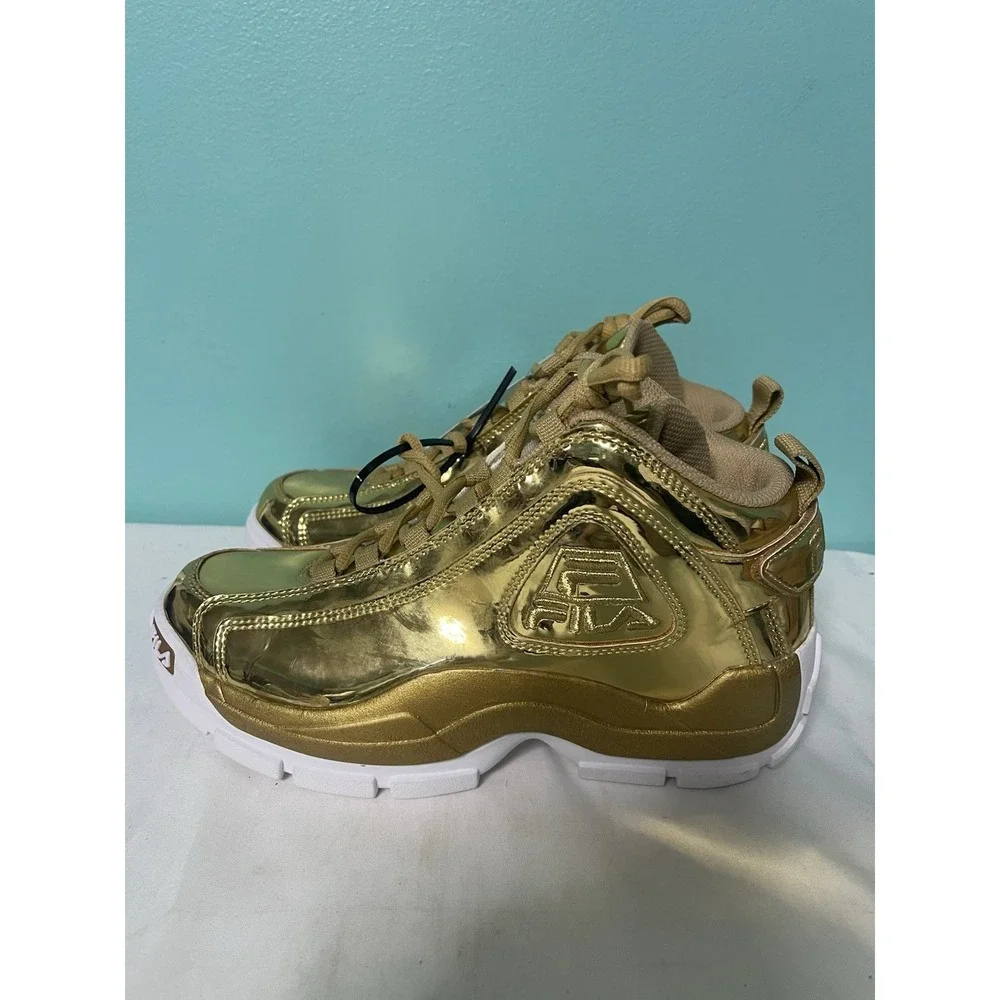 Fila Grant Hill 2 Metallic Size 6 Mens‎ Gold Athletic Basketball Shoes S-53 - Picture 4 of 7